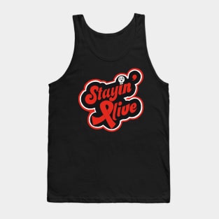 Stayin’ Alive Red Ribbon Tank Top